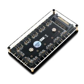 12-полосный 5V RGB светодиодный разветвитель-концентратор с корпусом из PMMA и магнитным ограничителем для 5V 3pin светодиодного контроллера ASUS / MSI