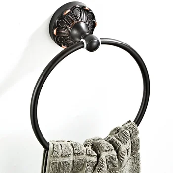 18 см Европейское Античное Медное Черное Античное латунное кольцо для полотенец Настенная Вешалка для полотенец Ванная Комната Подвеска для ванной комнаты