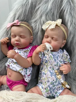 20-дюймовая кукла Reborn LouLou Twins, стираемая из винила для всего тела, Новорожденный Reborn Sleeping, гибкий 3D-тон кожи с видимыми венами, кукла