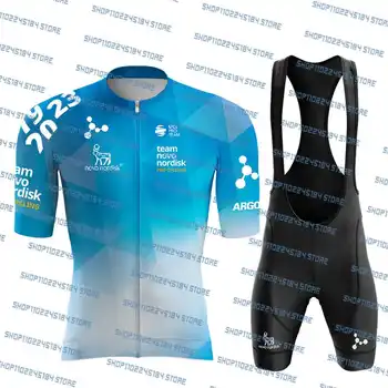 2023 Team Novo Nordisk Велоспорт Джерси Комплект Велосипедной Одежды Быстросохнущая Велосипедная Одежда Униформа Мужские Короткие Майо Кюлоты