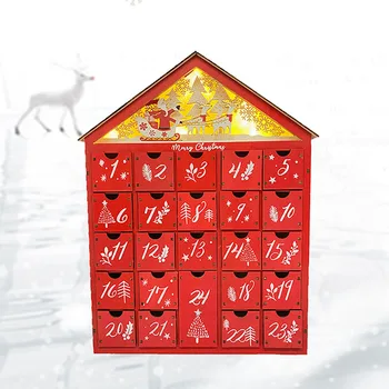 24 Ящика Красного деревянного рождественского календаря обратного отсчета Персонализированные декоративные поделки для гостиной дома