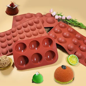 3D шар, круглая полусфера, силиконовые формы для выпечки своими руками, Пудинг, мусс, форма для шоколадного торта, Кухонные Принадлежности, Инструменты