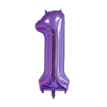 40-дюймовый Фиолетовый Большой Размер 0-9 Количество Фольгированных гелиевых шаров Украшение вечеринки по случаю Дня рождения Большие Воздушные шары Globos