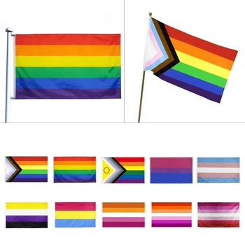 90x150 см Полиэстер Гомосексуал Бисексуал Гордость Флаг ЛГБТ Гей Прайд Радужный Флаг Домашний Декор Гей-Дружественный Флаг ЛГБТ Баннеры 24BD