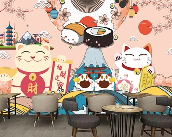beibehang Индивидуальный современный классический японский суши-ресторан с ручной росписью, фон для суши papel de parede papier peint tapety