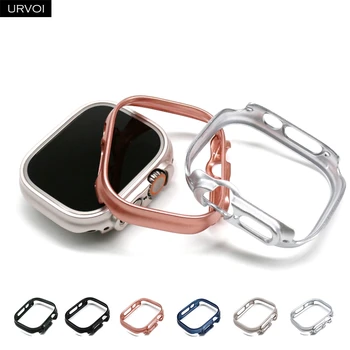 URVOI Чехол для Apple Watch Ultra case 49 мм протектор для iWatch пластиковый жесткий ПК бампер защита от ударов царапин металлическая цветная рамка