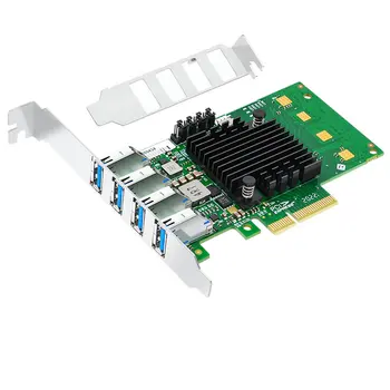 Адаптер карты расширения PCI-E 3.0 X4 4-канальный 4 * USB 3.0 порта PCIE PCI Express адаптер карты