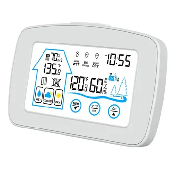 Бытовые цифровые электронные часы с ЖК-дисплеем с большим экраном 433 МГц, измеритель температуры и влажности в помещении и на улице