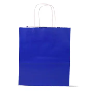 Высококачественный однотонный крафт-бумажный пакет для покупок в супермаркете, подарочный пакет с пользовательским логотипом