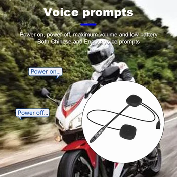 Гарнитура для мотоциклетного шлема, совместимая с Bluetooth 5.0, стереодомофон с микрофоном, гарнитура для плеера на шлеме, гарнитура для велосипедной навигации