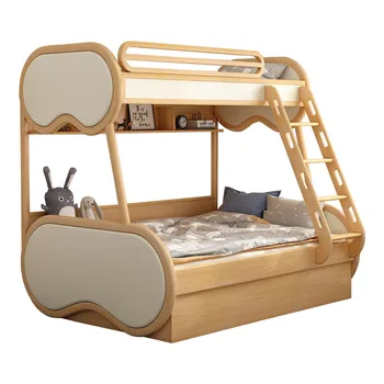 * Детская кровать с регулируемой высотой, кровать для взрослых, кровать из цельного дерева, Двухъярусная кровать, трехэтажный спальный гарнитур, детская кровать