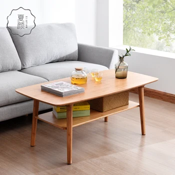 Журнальные столики для гостиной Современный дизайн из дерева Журнальный столик в скандинавском стиле Двухслойный столик для хранения мебели для дома Basse Ronde