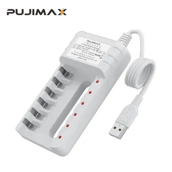 Зарядное устройство PUJIMAX Интеллектуальный 6-слотный USB-Кабель Для AA/AAA Ni-Cd Аккумуляторных Батарей Для Микрофона Камеры Дистанционного Управления