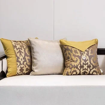 Золотисто-коричневые наволочки с рисунком Мандалы, абстрактный цветочный узор с нефритовой подвеской, домашний декор, наволочки для подушек, подушка