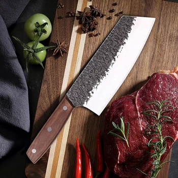 Кованый Кухонный Нож Для Нарезки Мяса, Рыбы, Овощей Из Нержавеющей Стали Профессиональный Нож Шеф-повара Для Разделки Мяса
