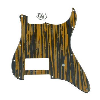 Коричневато-полосатая 11-Луночная Накладка для гитары ST Strat One Humbucker С Накладкой Для Царапин Подходит Для Гитарных Частей Fender Delonge, Гитарных Аксессуаров