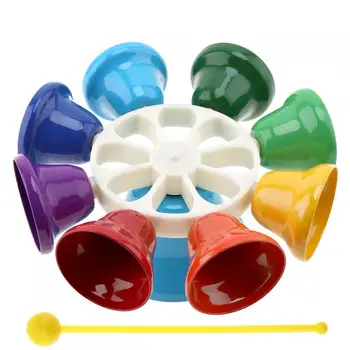 Красочный 8-нотный ударный колокольчик, колокольчик, детская музыкальная игрушка, Музыкальный инструмент для раннего обучения детей