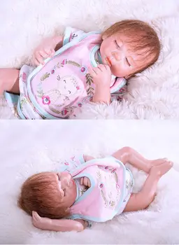 Кукла ручной работы Reborn Baby Girl Виниловая Реалистичная Новорожденная Спящая 19 