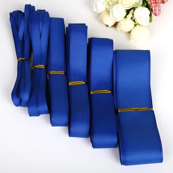 Лента синего цвета в крупный рубчик 7-38 мм 5 ярдов для украшения свадебной вечеринки Подарочная упаковка Поделки ручной работы Аксессуары для одежды