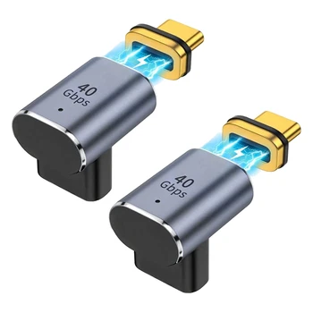 Магнитный адаптер USB C, 2 шт, 40 Гбит/с, 24-контактный USB-адаптер, PD100W, 8K @ 60Hz, Удлинитель Type-C, для ,, Galaxy