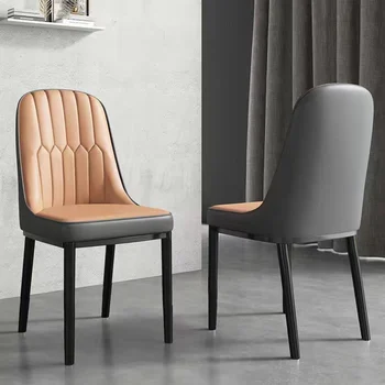 Металлический обеденный стул в скандинавском стиле, дизайнерский акцент, Минималистичные Роскошные стулья, Усовершенствованная Индивидуальная мебель Sillon для гостиной DC052 YH