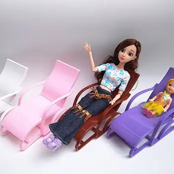 Миниатюрный шезлонг, аксессуары для кукольного домика, реалистичный шезлонг, подарок для девочек, Интерактивный шарнирный аксессуар для куклы