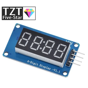 Модуль светодиодного дисплея TM1637 для Arduino, 7-сегментные 4-битные 0,36-дюймовые часы, цифровая трубка с КРАСНЫМ анодом, четыре платы последовательного драйвера