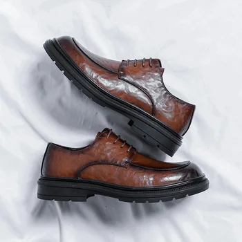 Мужская обувь, весна и осень, Новый британский стиль, деловой досуг, Все простое, кожаные туфли большого размера