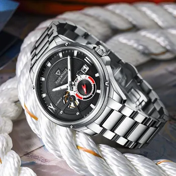 Мужские Классические Механические наручные часы Mark Fairwhale, Полностью Автоматические Модные Брендовые часы, деловые мужские 42-мм часы reloj 6070