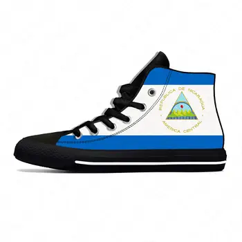 Никарагуа Высокие кроссовки Мужские Женские Подростковая Повседневная обувь Парусиновые кроссовки для бега с 3D принтом Косплей Дышащая Легкая обувь