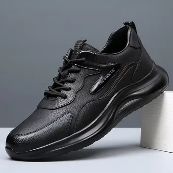 Новая повседневная кожаная обувь для мужчин, белые кроссовки, кроссовки, мужская обувь на шнуровке, мужская обувь для бега, Дышащая спортивная доска