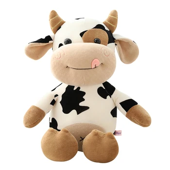 Новое поступление Милого крупного рогатого скота, мягкое чучело мультяшной коровы, плюшевая игрушка Kawaii, удобная игрушка для подарка ребенку на День рождения, прекрасный подарок