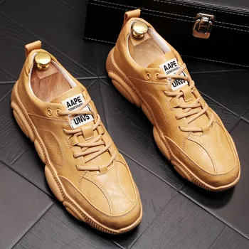 Новые мужские кожаные трендовые маленькие белые туфли, мужская спортивная обувь, мужская роскошная обувь для вождения 38-44 b58