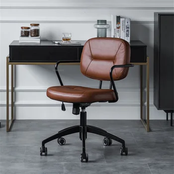 Офисные стулья Nordic Leatherr для конференц-зала, легкая роскошная офисная мебель, Поворотная спинка, Удобное компьютерное игровое кресло
