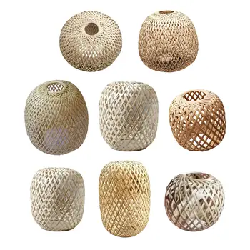 Плетеный из бамбука Абажур в стиле ретро, Подвесной светильник, Круглая подвеска