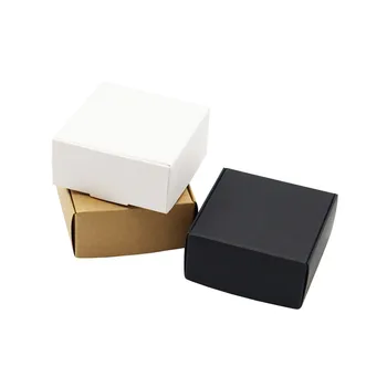 подарочная коробка из 50 штук / крафт-бумаги, 3 цвета, дополнительная коробка для хранения ювелирных аксессуаров, коробка для мыла ручной работы