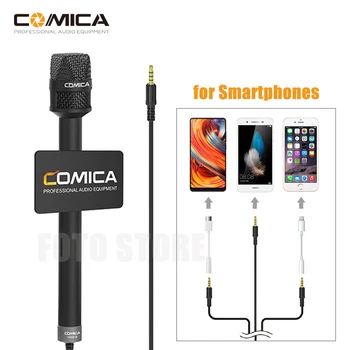 Портативный Микрофон Comica HRM-S Reporter Для Телефонного Интервью с Видео Микрофоном для Смартфонов iPhone XS 11 MAX Samsung S10 Huawei xiaomi