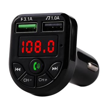 Светодиодный FM-Передатчик Bluetooth 5.0 Car kit Dual USB Автомобильное Зарядное Устройство 3.1A 1A USB MP3 Музыкальный Плеер для iphone car U disk/TF