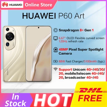 Смартфон HUAWEI P60 Art 4G с 6,67-дюймовым OLED-Изогнутым Экраном HarmonyOS 3,1 Snapdragon 8 + Gen 1 Восьмиядерный 48-Мегапиксельный Тройной Камеры NFC