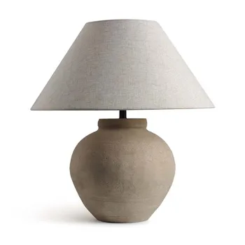 Современная керамическая настольная лампа в скандинавском простом стиле Современный минималистичный тканевый абажур Настольные лампы