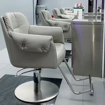 Современная парикмахерская, парикмахерские кресла, парикмахерский салон, специальное подъемное парикмахерское кресло высокого класса, простая мебель для салона красоты