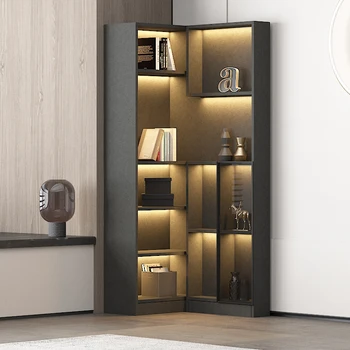 Современный простой угловой шкаф, гостиная, прямоугольный шкаф, бытовой многофункциональный угловой шкаф, напольный шкаф, книжные шкафы