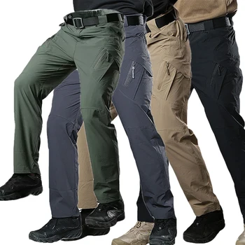 Уличные тактические брюки Мужские Легкие Дышащие быстросохнущие эластичные тактические брюки Однотонные Брюки-карго для рыбалки, пешего туризма, верховой езды
