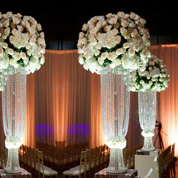 Центральное украшение для свадьбы из акрила, Подставка для хрустальных цветов, Центральные элементы стола, дорожные поводки для домашнего декора для вечеринок