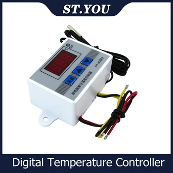 Цифровой регулятор температуры W3002 12 В/220 В Переключатель термостата температуры нагрева охлаждения LED термостат регулятора температуры