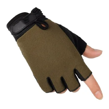 Черные противоскользящие перчатки без пальцев, мужские перчатки для рыбалки, охоты, велоспорта, уличного тактического спортивного снаряжения, перчаток для кемпинга